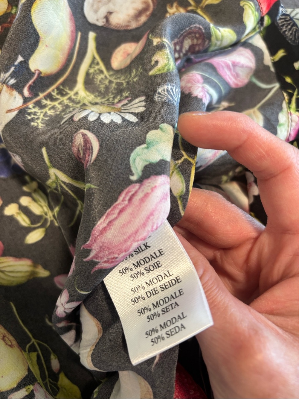 Samantha Pleet Black Maxi Dress with Bright Floral & Fruit Print - Picture 6 of 6